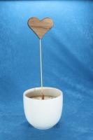 Blumentopf Stecker - Herz Nussbaum